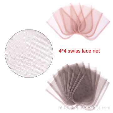 4×4 13×4 Swis Lace Hairnet Pou Fè Peruk